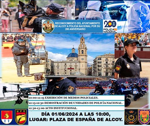 El Ayuntamiento de Alcoy celebra el 200 aniversario de la creación del cuerpo de Policía Nacional