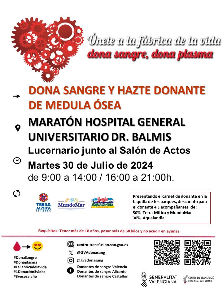 Hospital Doctor Balmis maratón de donación de sangre y médula