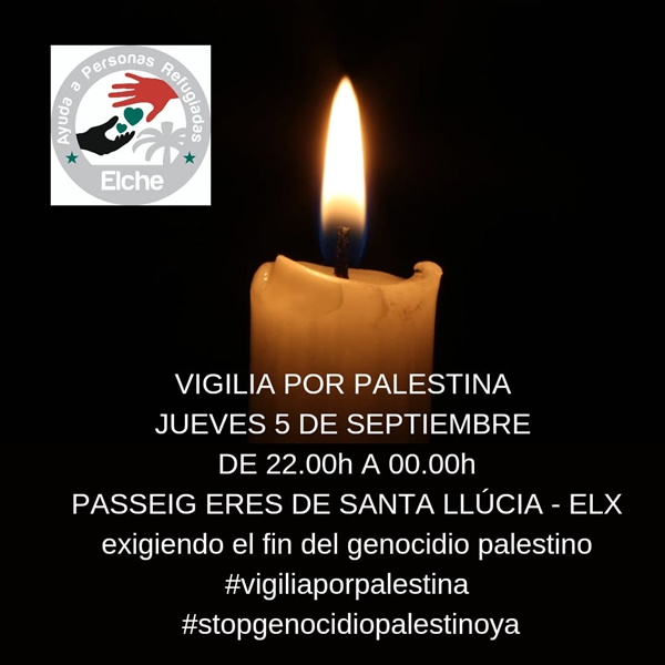 Vigilia en Elche en solidaridad con Palestina y contra el genocidio