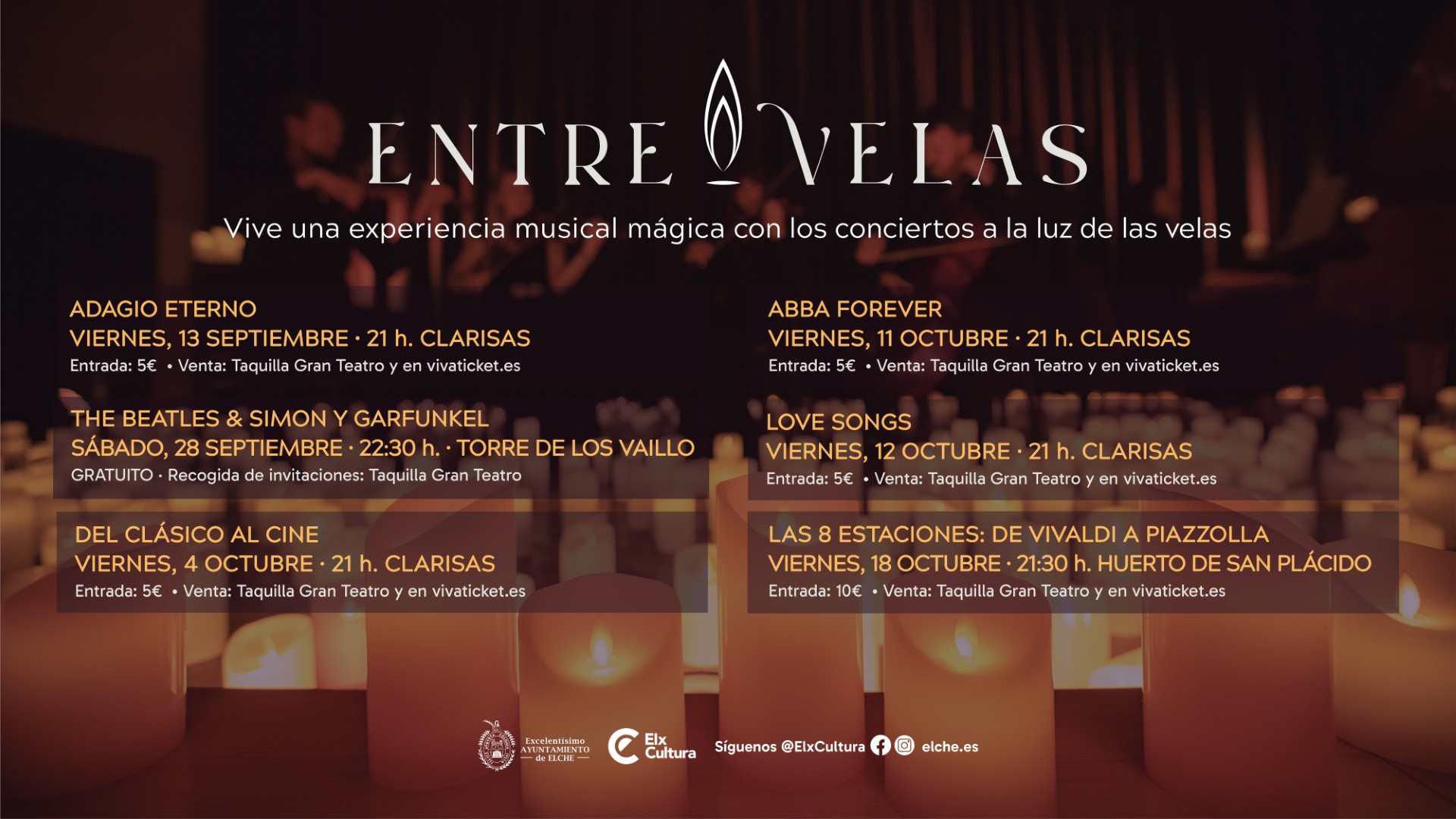 conciertos a la luz de las velas Elche