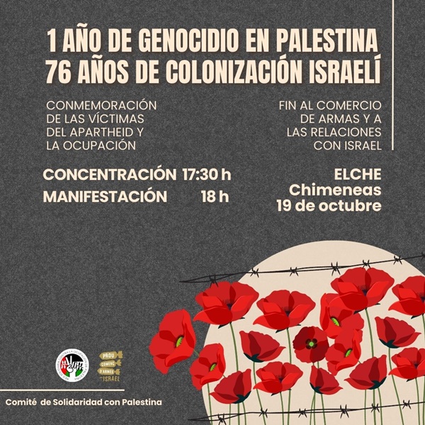 manifestación por Palestina en Elche