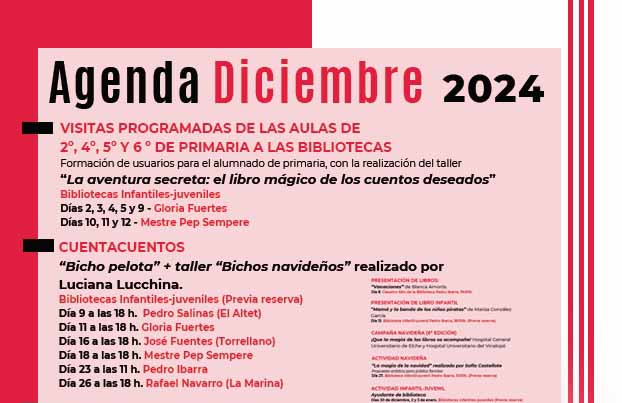 actividades navideñas en las bibliotecas de Elche