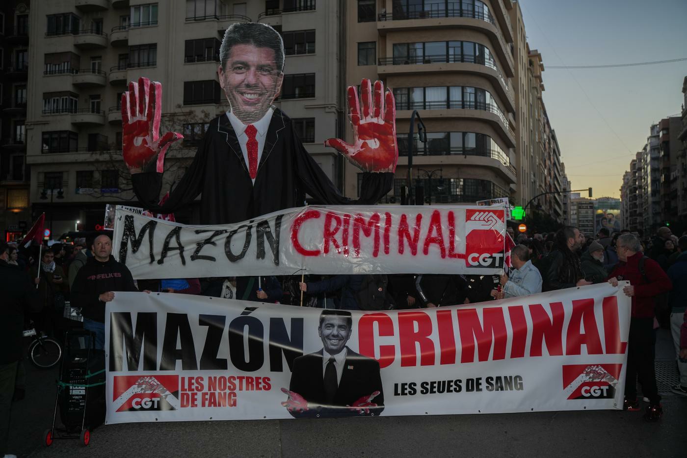 manifestación el 1 de febrero de 2025 para exigir la dimisión de Carlos Mazón