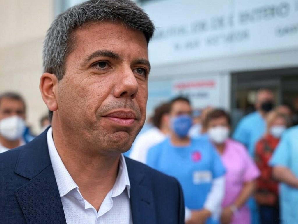 Carlos Mazón enfrentó abucheos durante su visita al Hospital de Castellón